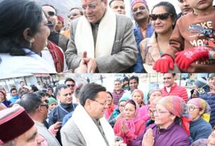 मुख्यमंत्री धामी पहुंचे भारत के प्रथम सीमांत गांव माणा, विकास कार्यों का लिया जायजा।