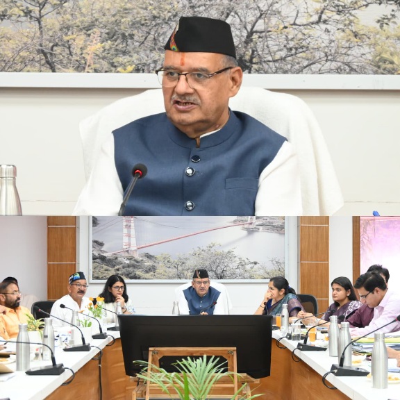 जिला योजना को 30 साल की दूरदर्शिता के साथ करें तैयार, प्रभारी मंत्री गणेश जोशी।