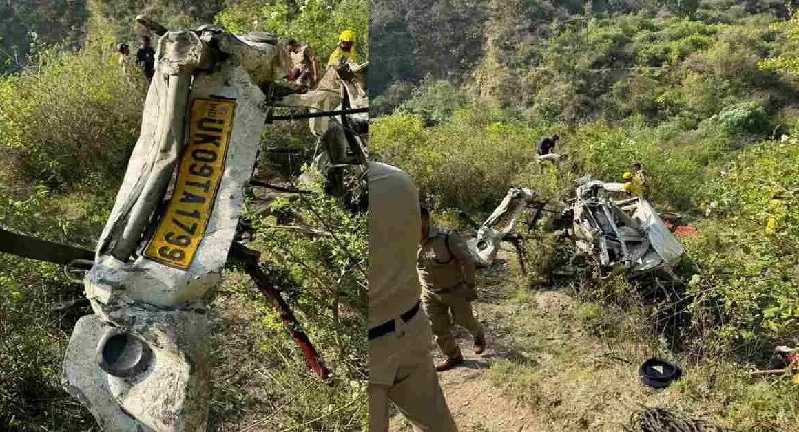 टिहरी में नैल के पास दर्दनाक सड़क हादसा, 8 लोगों की मौत।