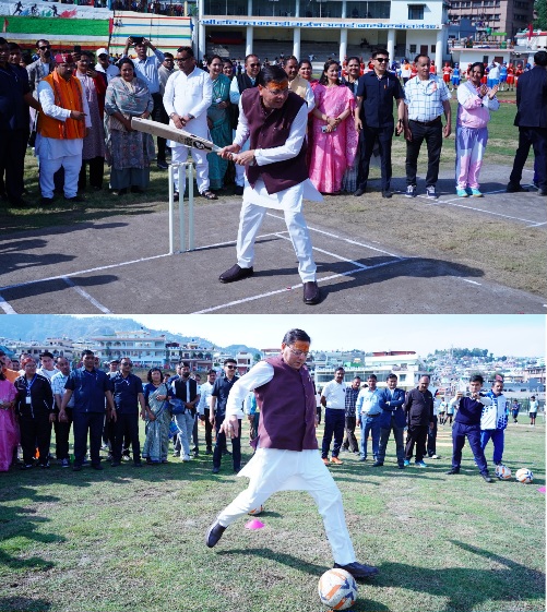 खिलाड़ियों के साथ खेल मैदान में उतरे मुख्यमंत्री, क्रिकेट और फुटबॉल खेलकर बढ़ाया युवाओं का उत्साह।