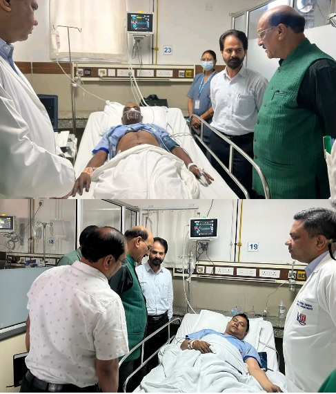 पैनेसिया हॉस्पिटल अग्निकांड के बाद, स्वास्थ्य मंत्री सुबोध उनियाल ने जाना मरीजों एवं घायल पुलिसकर्मियों का हाल।