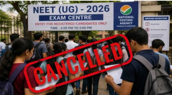 नीट परीक्षा 2026 रद्द, पेपर लीक मामले की होगी सीबीआई जांच।
