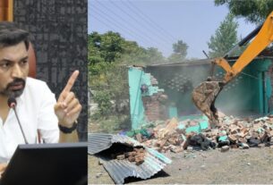 अतिक्रमण पर जिला प्रशासन की बड़ी कार्रवाई, अवैध निर्माण किया ध्वस्त।