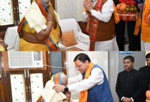 केंद्रीय मंत्री जे.पी. नड्डा व मुख्यमंत्री पुष्कर धामी पहुंचे शांतिकुंज हरिद्वार, श्रद्धेया शैलदीदी का लिया आशीर्वाद।