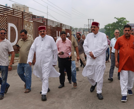 लोनिवि मंत्री महाराज ने किया, नंदा की चौकी पुल के पुनर्निर्माण कार्यों का औचक निरीक्षण।