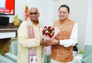 मुख्यमंत्री पुष्कर सिंह धामी से, राजस्थान सरकार के कैबिनेट मंत्री मदन दिलावर ने की शिष्टाचार भेंट।