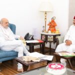 सतपाल महाराज ने गृहमंत्री अमित शाह से की शिष्टाचार भेंट।