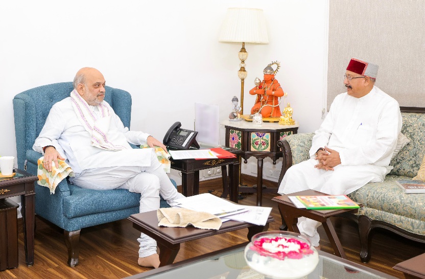 सतपाल महाराज ने गृहमंत्री अमित शाह से की शिष्टाचार भेंट।