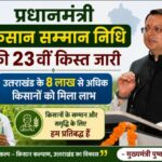 प्रधानमंत्री किसान सम्मान निधि की 23वीं किस्त जारी, उत्तराखंड के 8 लाख से अधिक किसानों को मिला लाभ, मुख्यमंत्री धामी।