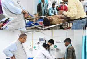 मलबे में दबे श्रमिकों का कराया रेस्क्यू, श्रमिकों को लेकर दून अस्पताल पहुंचे कैबिनेट मंत्री गणेश जोशी।