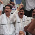 UTU पेपर लीक मामले में कांग्रेस का जोरदार प्रदर्शन, तकनीकी शिक्षा मंत्री धन सिंह रावत का किया पुतला दहन, राजीव महर्षि।
