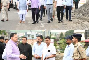 मुख्यमंत्री ने नंदा की चौकी पुल के, एप्रोच रोड के पुनर्निर्माण कार्य का किया निरीक्षण।