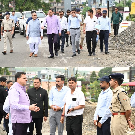 मुख्यमंत्री ने नंदा की चौकी पुल के, एप्रोच रोड के पुनर्निर्माण कार्य का किया निरीक्षण।