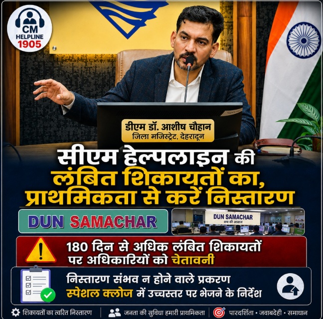 सीएम हेल्पलाइन की लंबित शिकायतों का, प्राथमिकता से करें निस्तारण, डीएम डॉ0 आशीष चौहान।