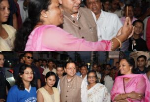 मुख्यमंत्री को देखने उमड़े लोग, सीएम धामी ने प्रोटोकॉल से इतर आमजन के बीच पहुंचकर साझा की आत्मीयता।