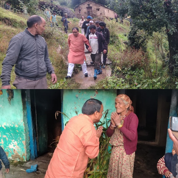 डॉ. धन सिंह रावत पहुंचे आपदा प्रभावितों के बीच, 23 प्रभावित परिवारों से की मुलाकात, नुकसान का लिया जायजा।