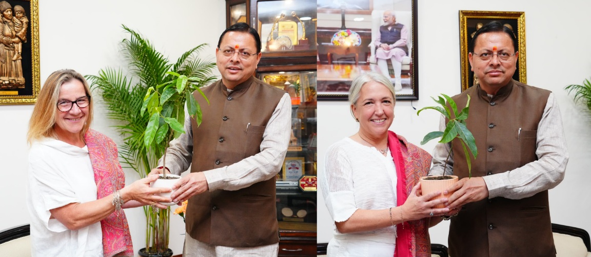 मुख्यमंत्री पुष्कर सिंह धामी से, अंतरराष्ट्रीय फिल्म निर्माताओं के प्रतिनिधिमंडल ने की भेंट।