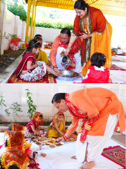 मुख्यमंत्री ने शारदीय नवरात्रि की महानवमी पर, नौ कन्याओं का पूजन कर प्रदेशवासियों की सुख-समृद्धि की कामना की।