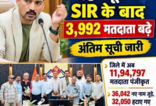 देहरादून में एसआईआर के बाद 39,92 मतदाता बढ़े, अंतिम सूची जारी।